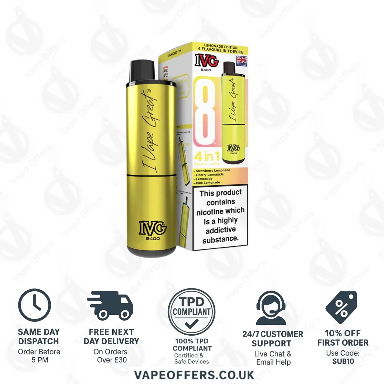 IVG 2400 4 in 1 Prefilled Pod Kit Lemonade Edition 