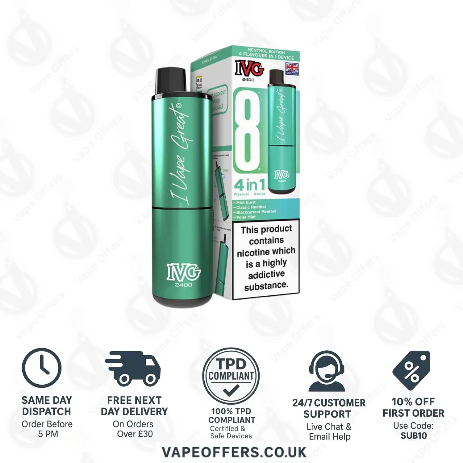 IVG 2400 4 in 1 Prefilled Pod Kit Menthol Edition 