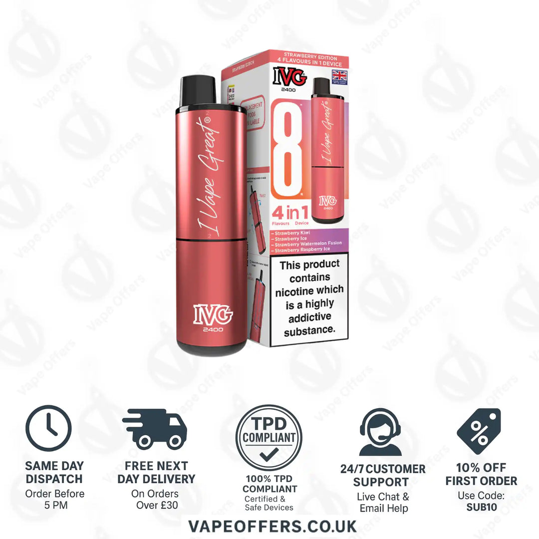 IVG 2400 4 in 1 Prefilled Pod Kit Strawberry Edition