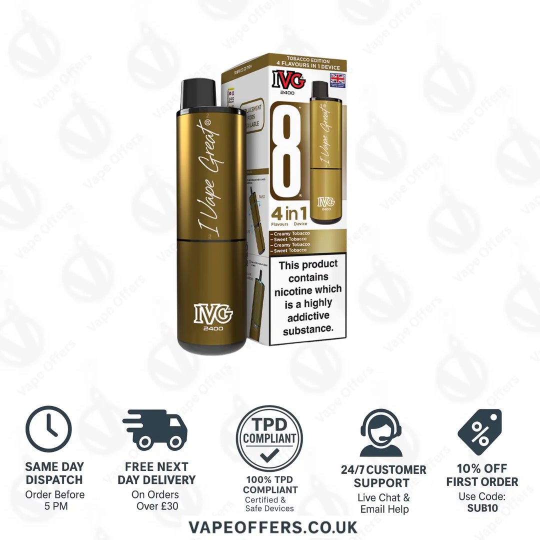 IVG 2400 4 in 1 Prefilled Pod Kit Tobacco Edition