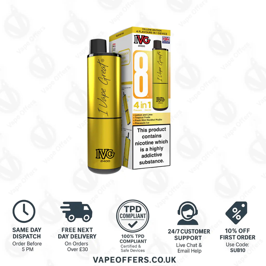 IVG 2400 4 in 1 Prefilled Pod Kit Yellow Edition