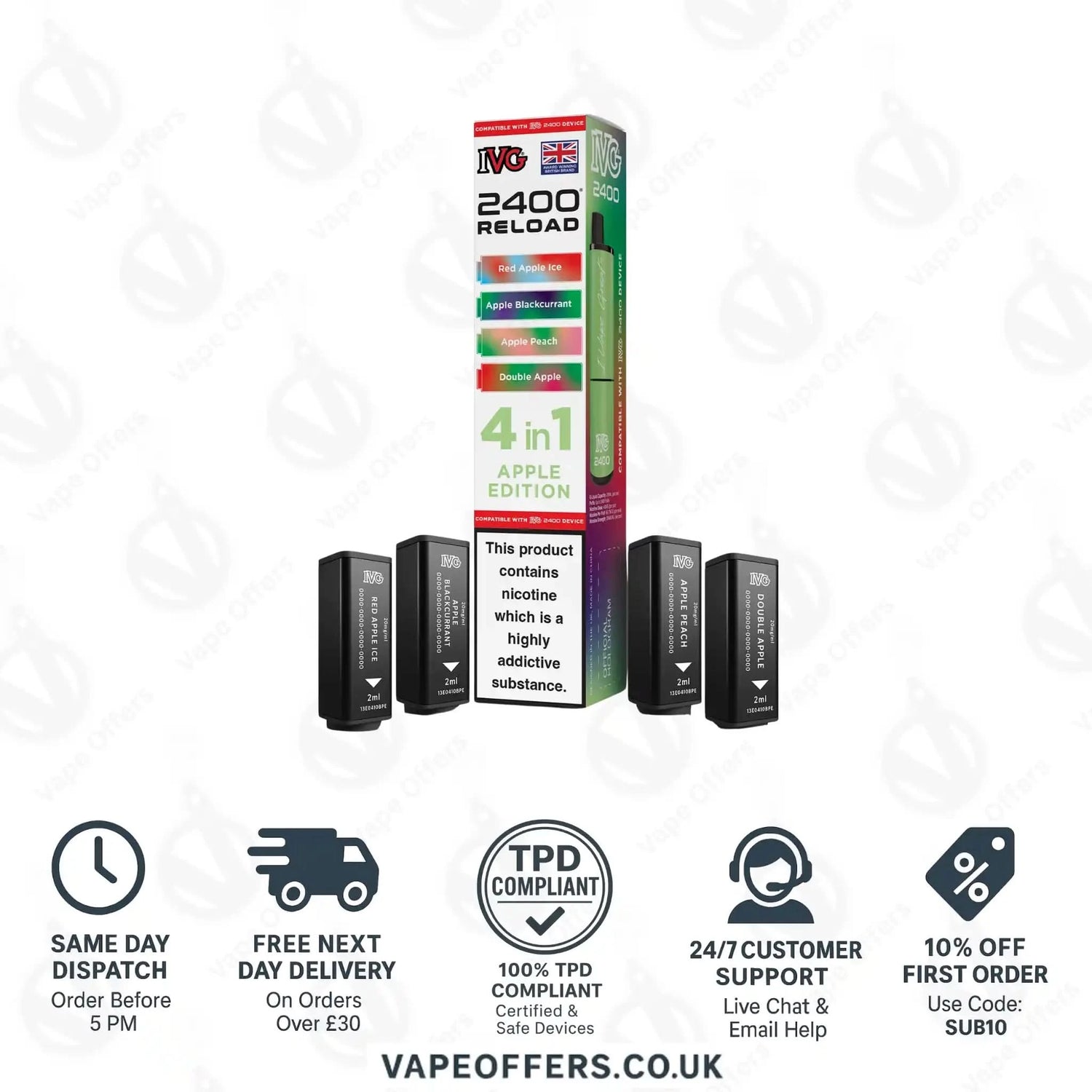 IVG 2400 4 in 1 Prefilled Pods Apple Edition 