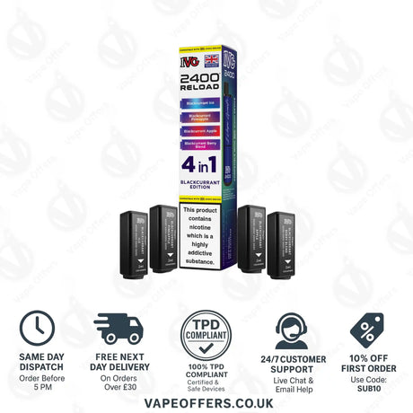 IVG 2400 4 in 1 Prefilled Pods Blackcurrant Edition