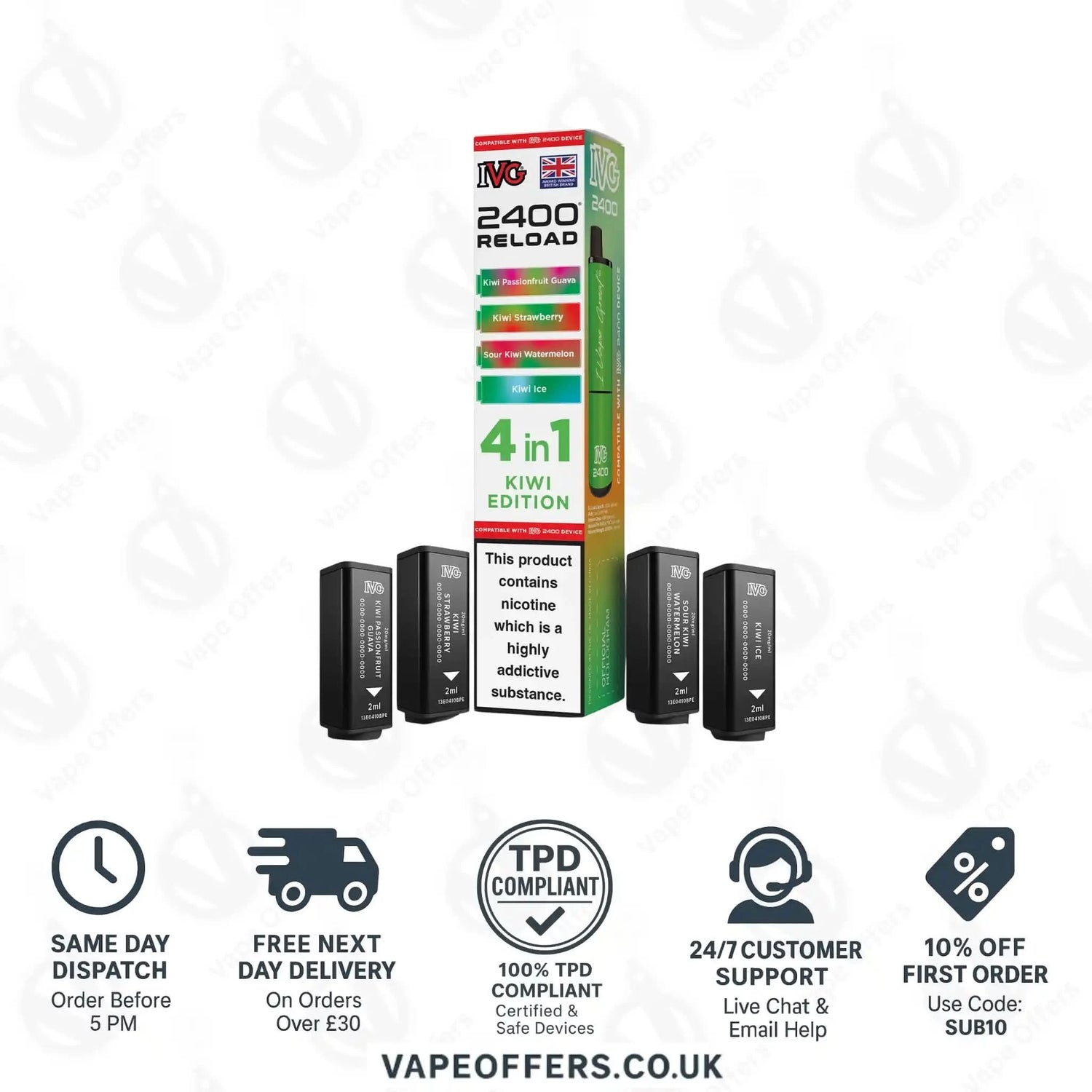 IVG 2400 4 in 1 Prefilled Pods Kiwi Edition 