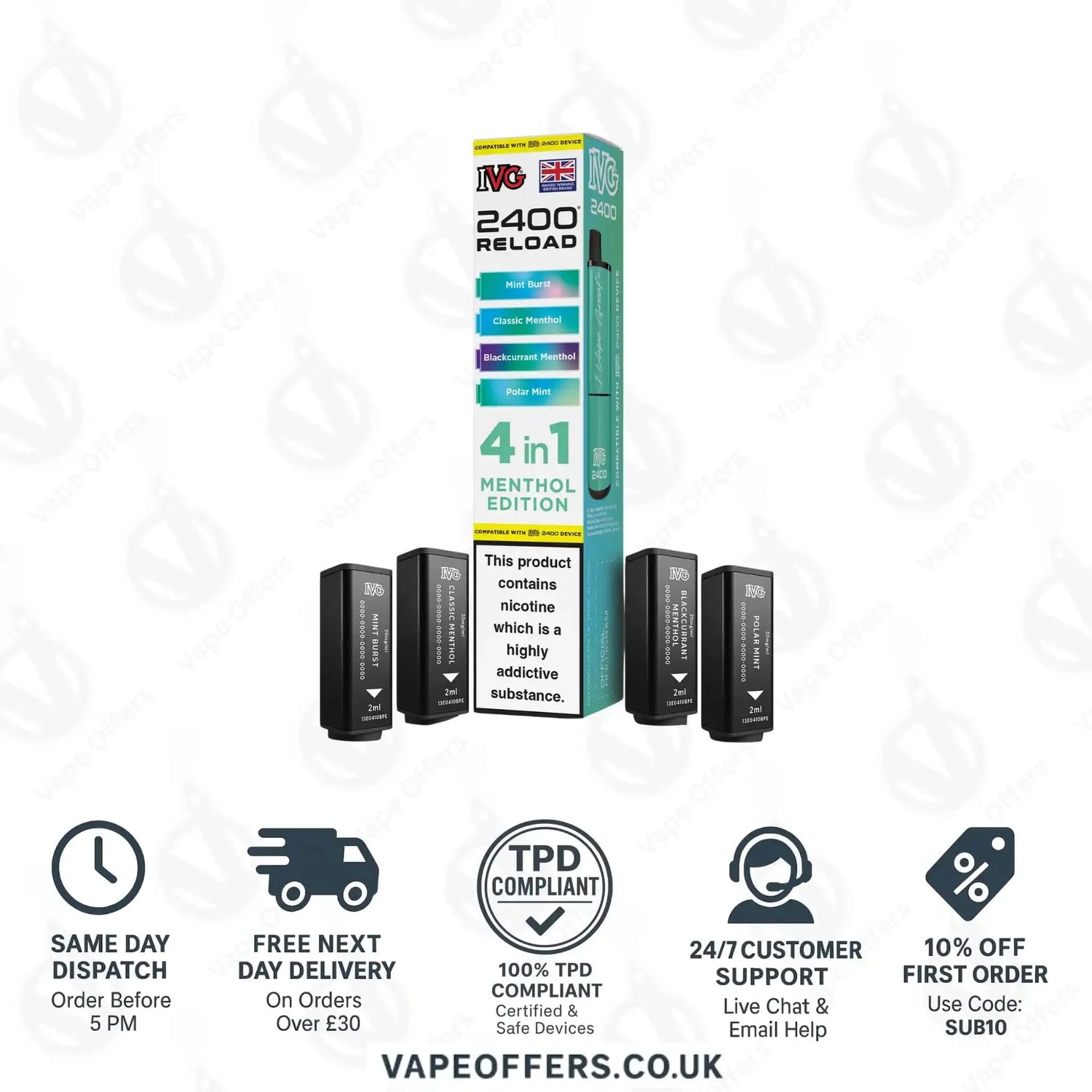 IVG 2400 4 in 1 Prefilled Pods Menthol Edition 