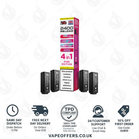 IVG 2400 4 in 1 Prefilled Pods Pink Edition