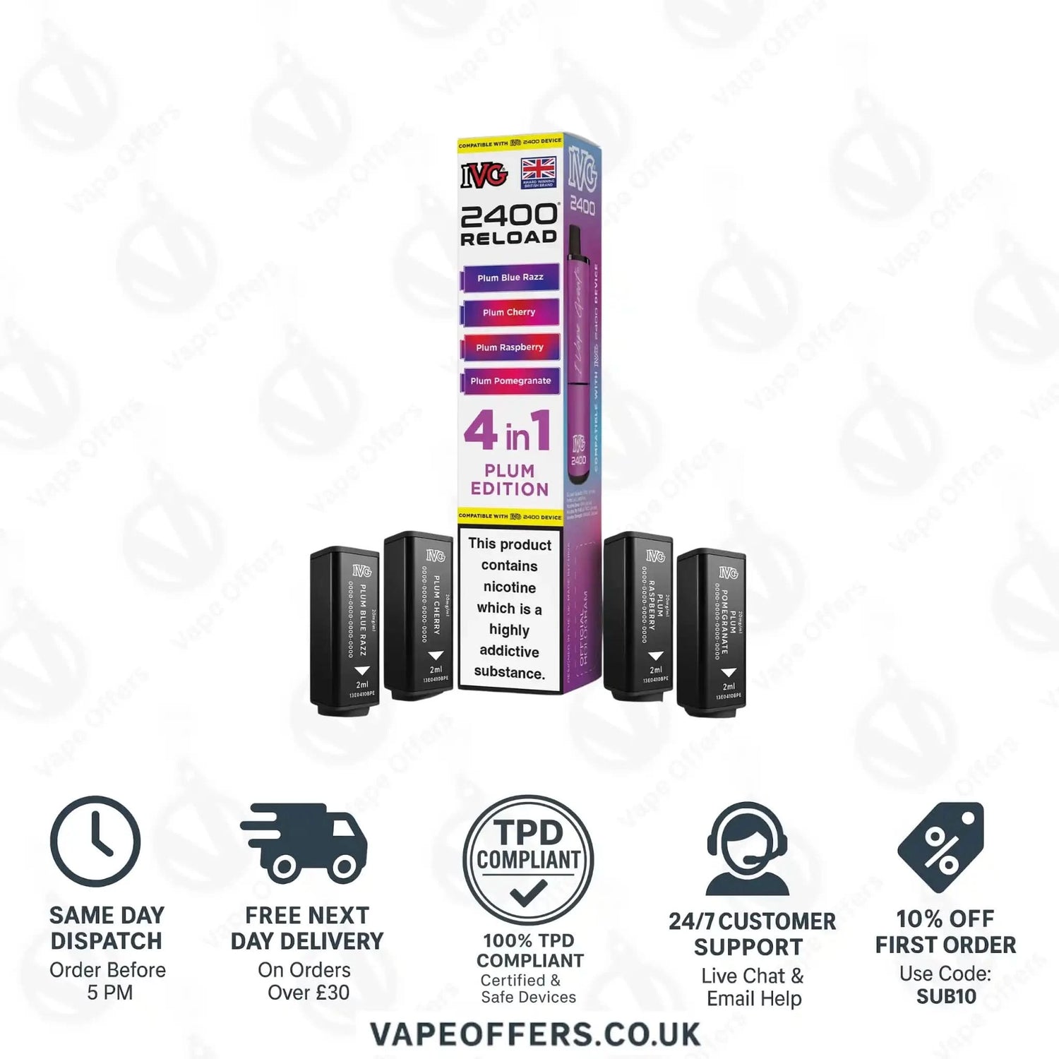 IVG 2400 4 in 1 Prefilled Pods Plum Edition 