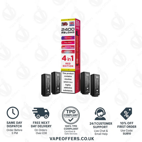 IVG 2400 4 in 1 Prefilled Pods Red Edition