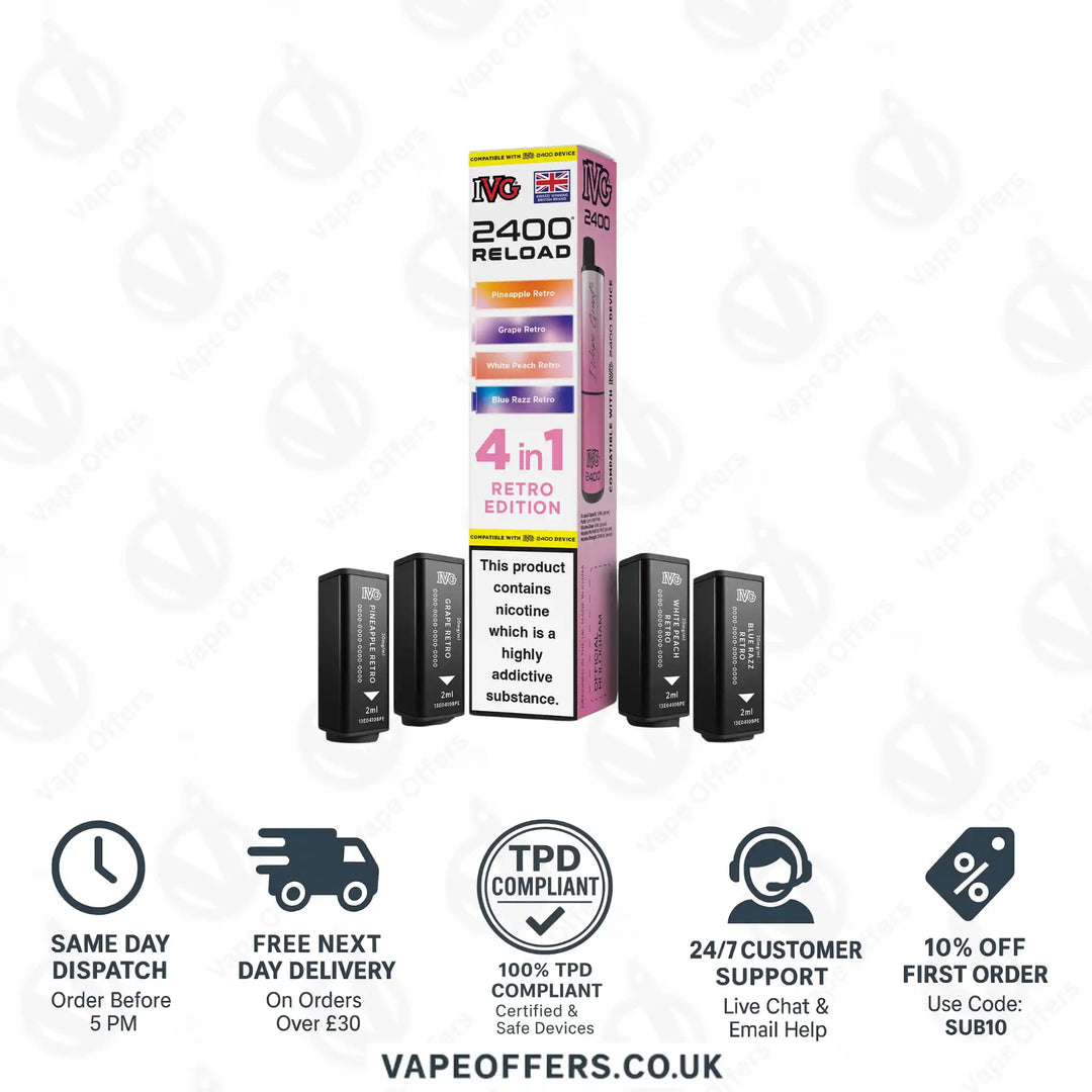 IVG 2400 4 in 1 Prefilled Pods Retro Edition