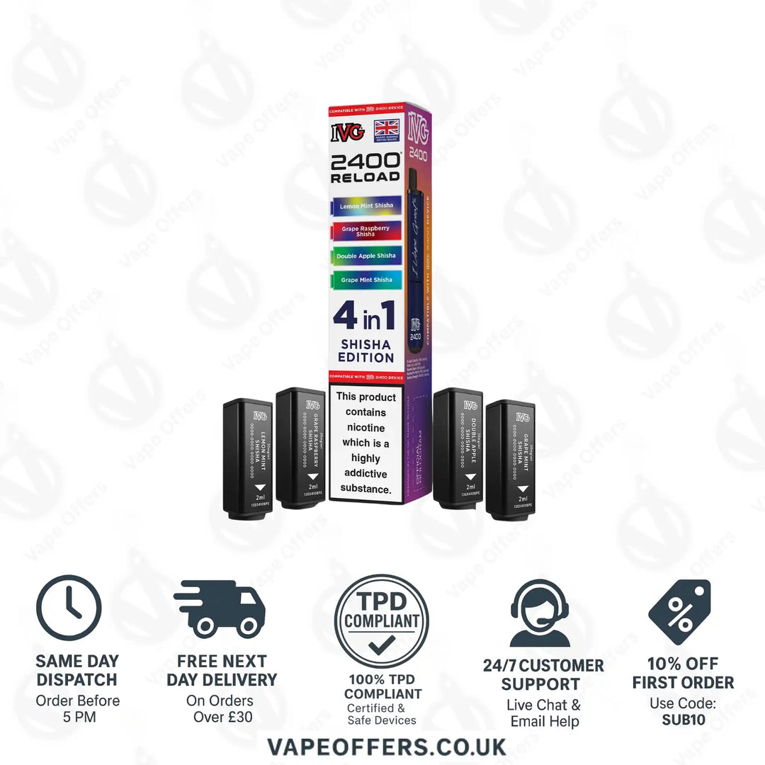 IVG 2400 4 in 1 Prefilled Pods Shisha Edition