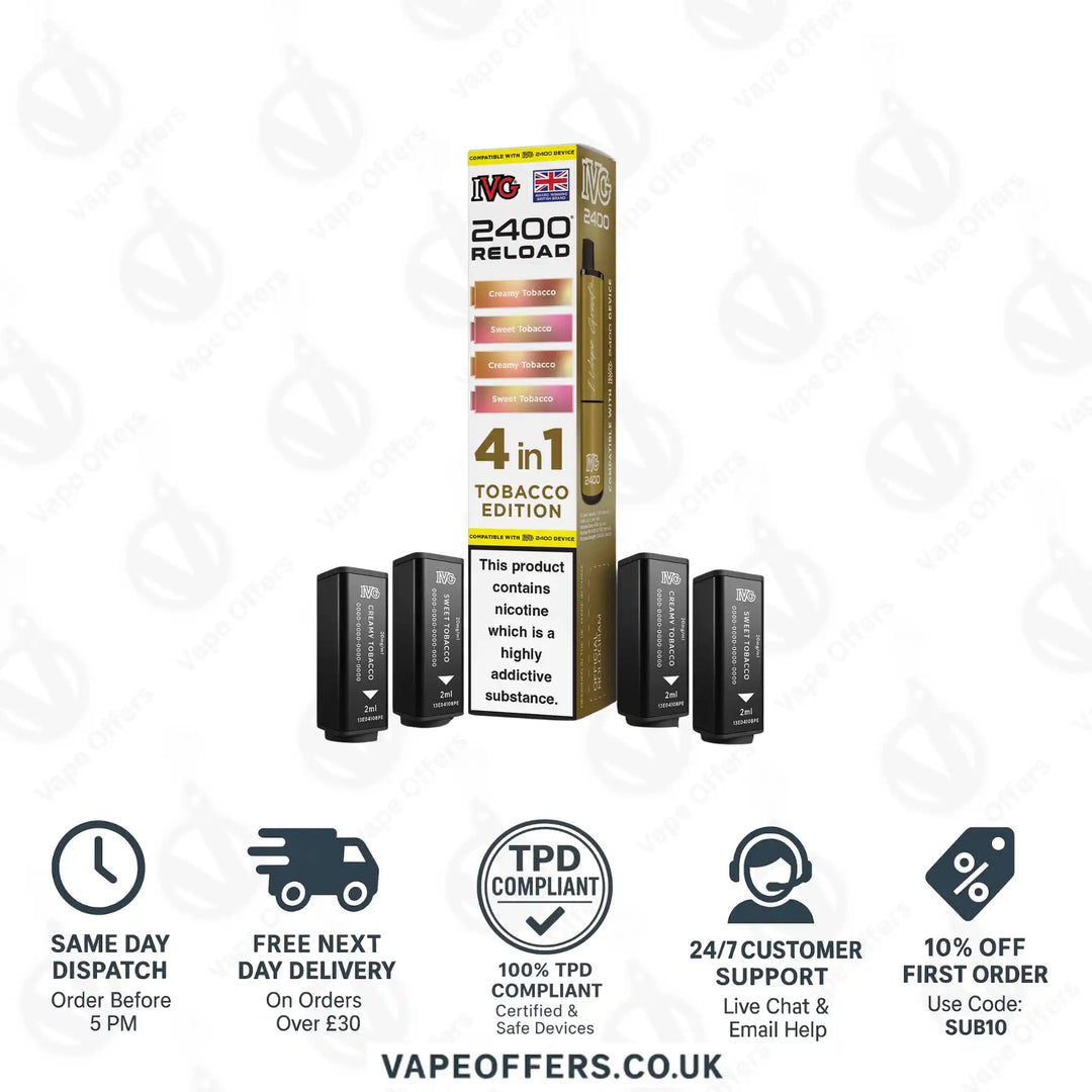 IVG 2400 4 in 1 Prefilled Pods Tobacco Edition