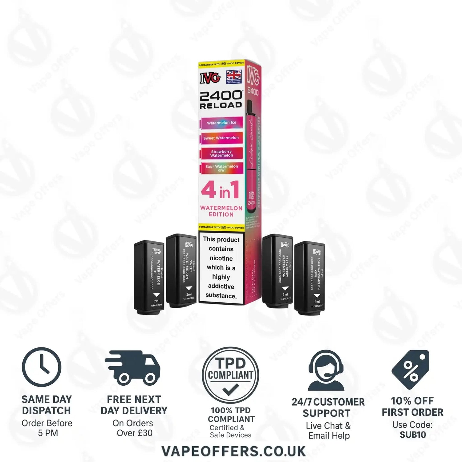 IVG 2400 4 in 1 Prefilled Pods Watermelon Edition 