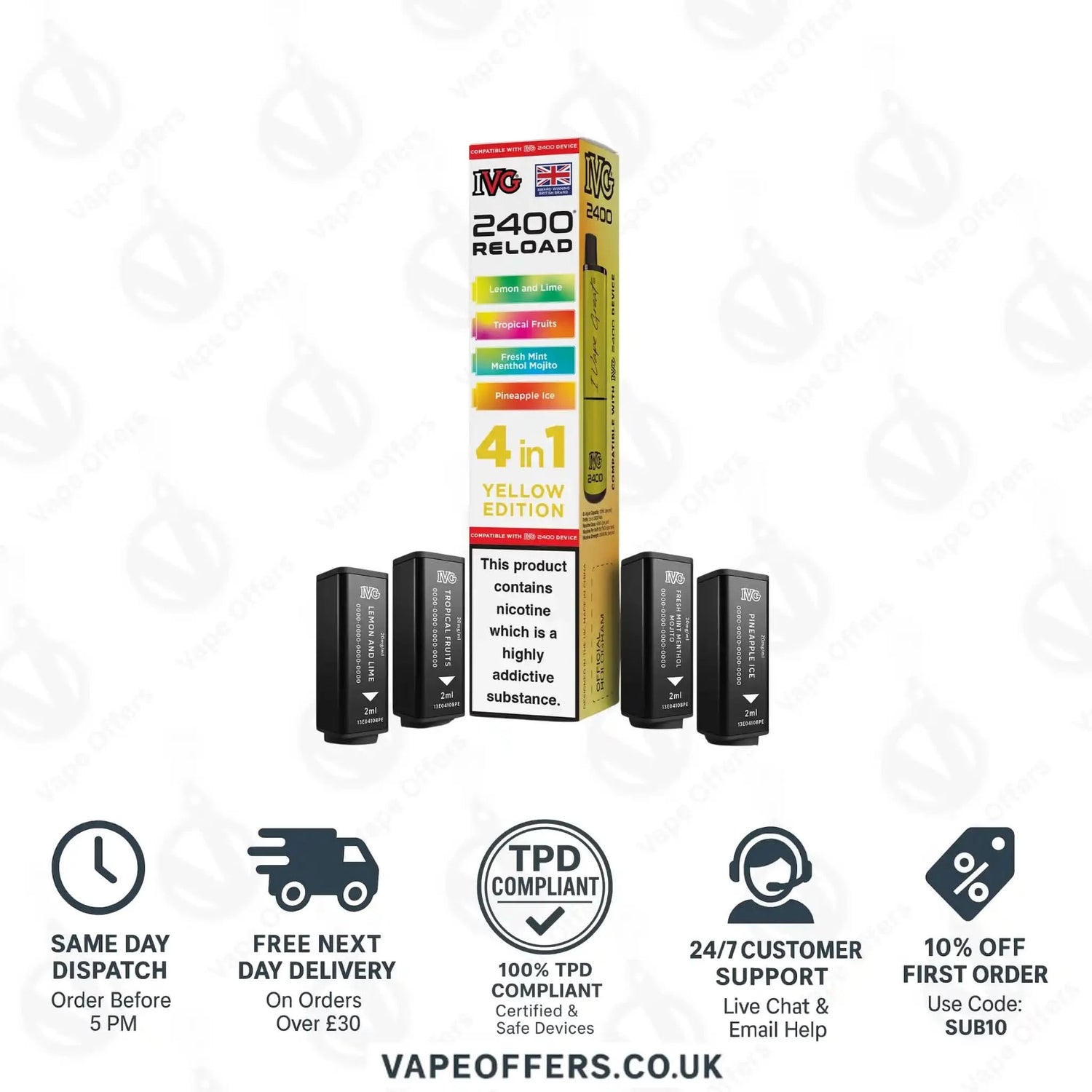 IVG 2400 4 in 1 Prefilled Pods Yellow Edition 