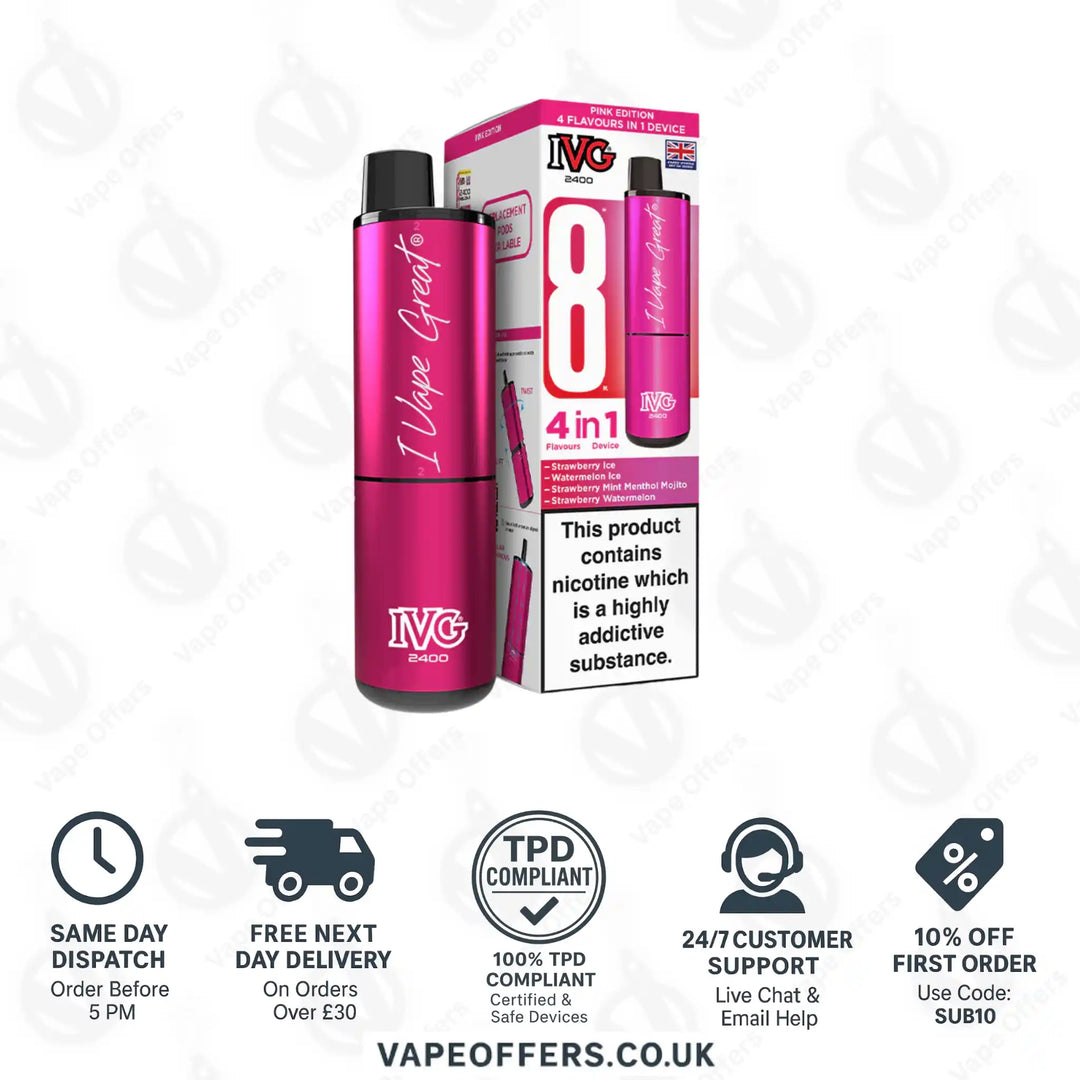 IVG 2400 4 in 1 Prefilled Pod Kit Pink Edition