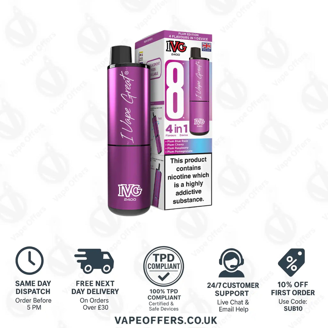 IVG 2400 4 in 1 Prefilled Pod Kit Plum Edition
