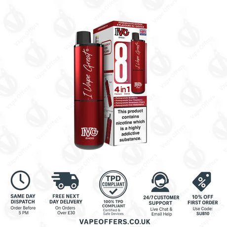 IVG 2400 4 in 1 Prefilled Pod Kit Pomegranate Edition