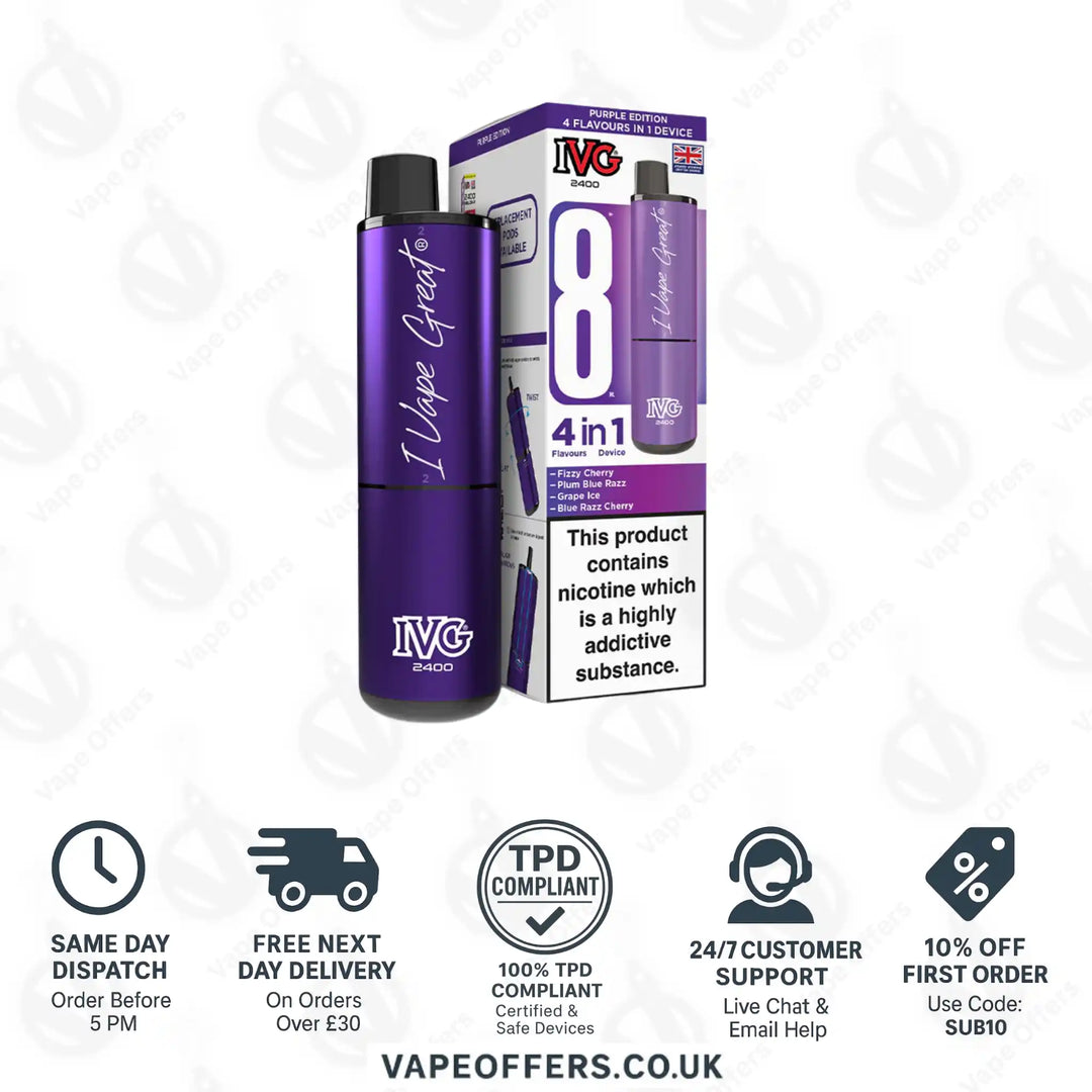 IVG 2400 4 in 1 Prefilled Pod Kit Purple Edition