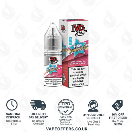 IVG Bar Favourites Watermelon Cotton Candy Salts 