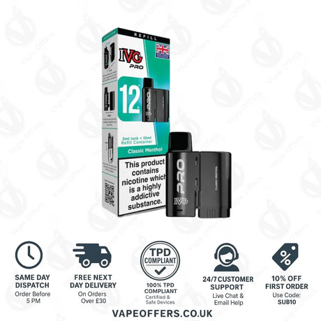 IVG Pro 12 Prefilled Pod Classic Menthol