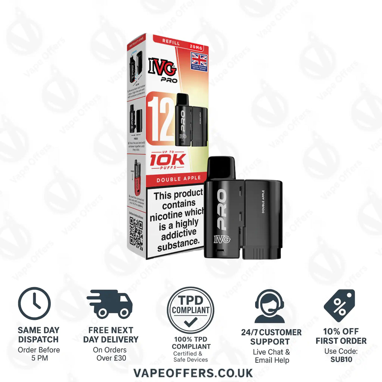 IVG Pro 12 Prefilled Pod Double Apple