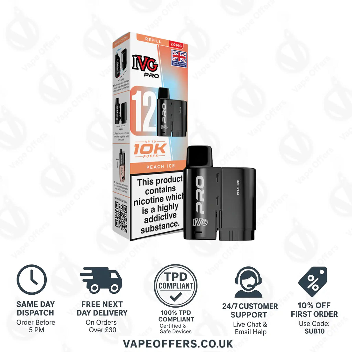 IVG Pro 12 Prefilled Pod Peach Ice