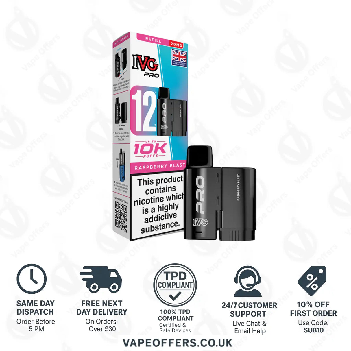 IVG Pro 12 Prefilled Pod Raspberry Blast
