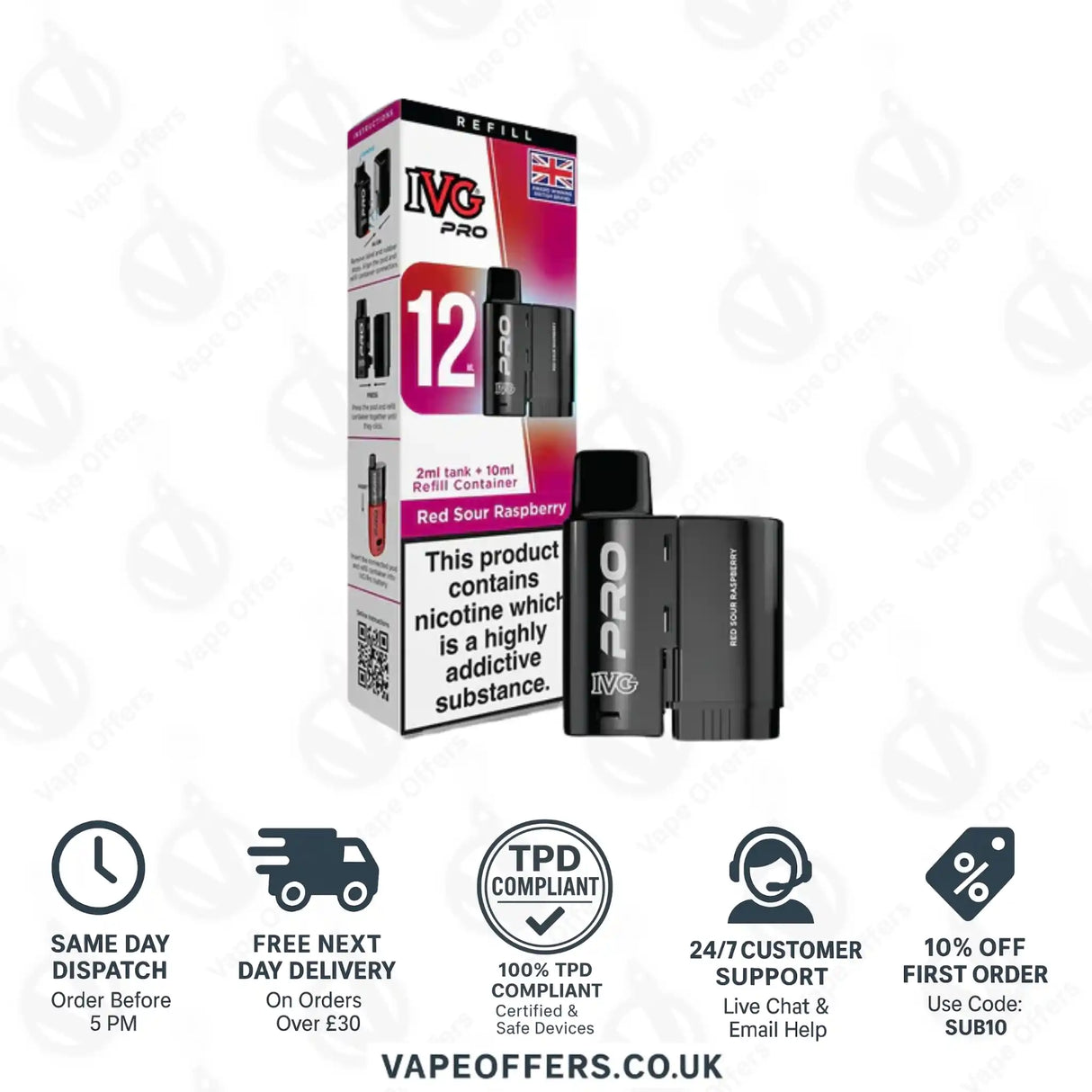 IVG Pro 12 Prefilled Pod Red Sour Raspberry