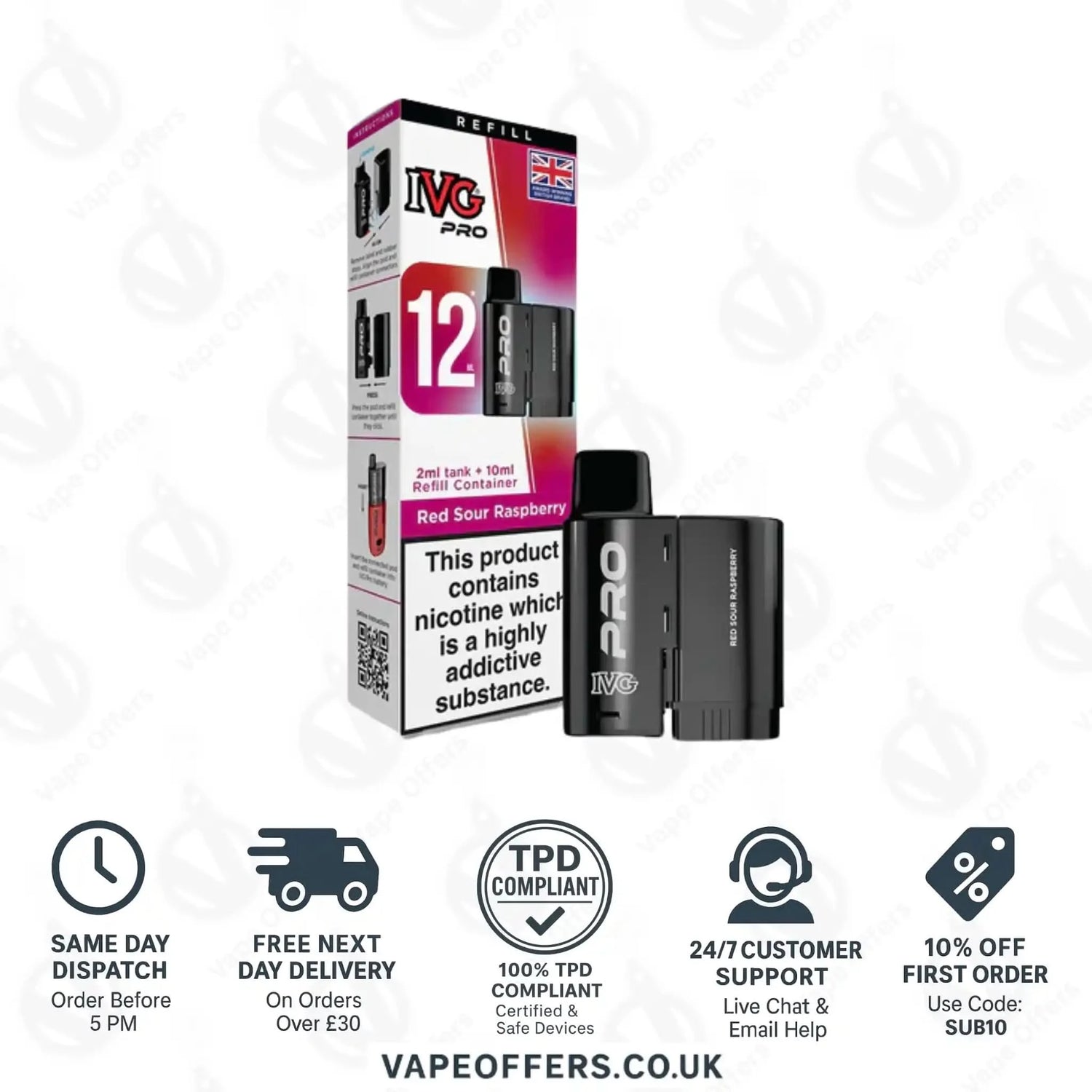 IVG Pro 12 Prefilled Pod Red Sour Raspberry 