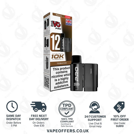 IVG Pro 12 Prefilled Pod Tobacco