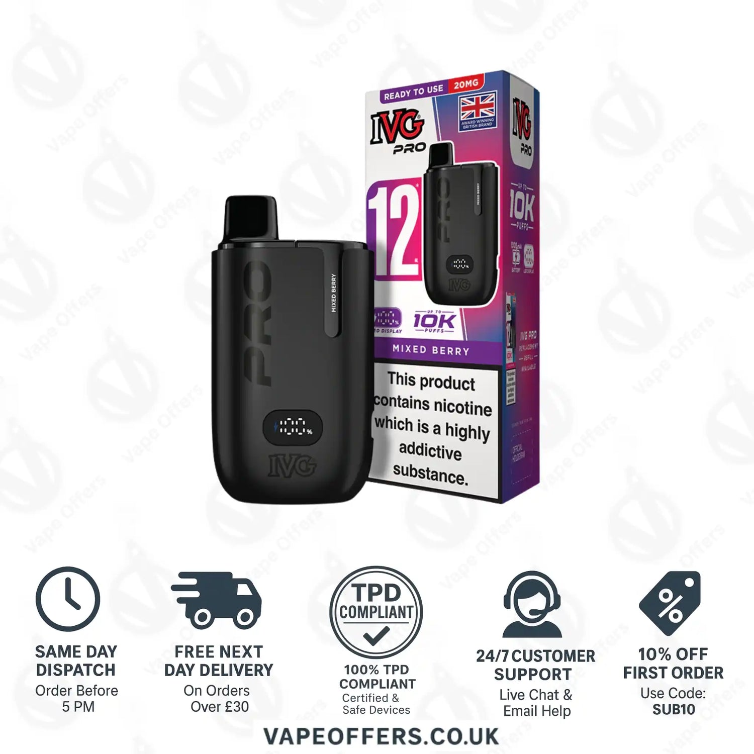 IVG Pro 12 Prefilled Pod Vape Kit Mixed Berry 