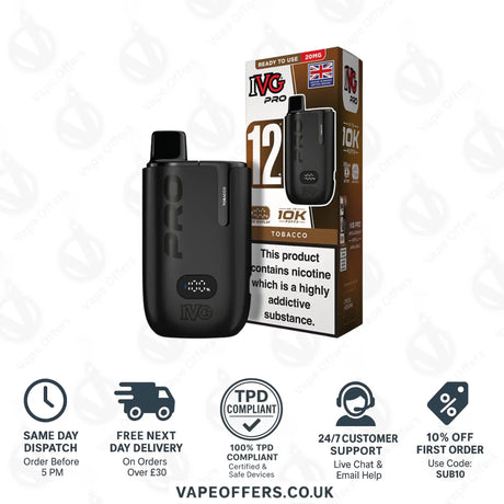 IVG Pro 12 Prefilled Pod Vape Kit Tobacco