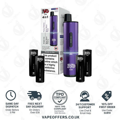IVG Rechargeable Air 4 in 1 Purple Starter Kit