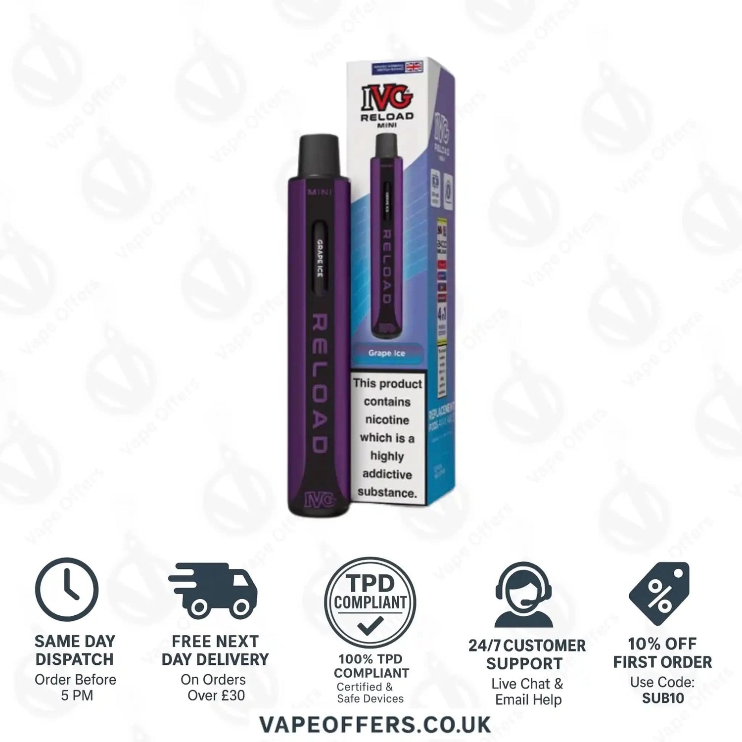 IVG Reload Mini Prefilled Pod Kit Grape Ice 