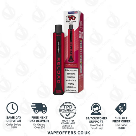 IVG Reload Mini Prefilled Pod Kit Sour Raspberry
