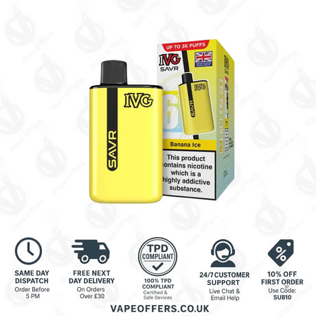 IVG SAVR 3K Prefilled Pod Kit Banana Ice