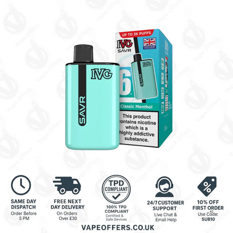 IVG SAVR 3K Prefilled Pod Kit Classic Menthol