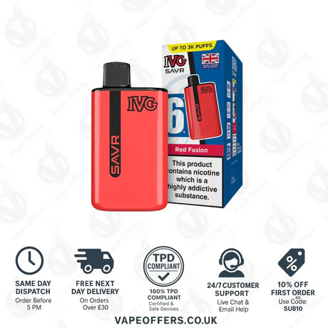 IVG SAVR 3K Prefilled Pod Kit Red Fusion