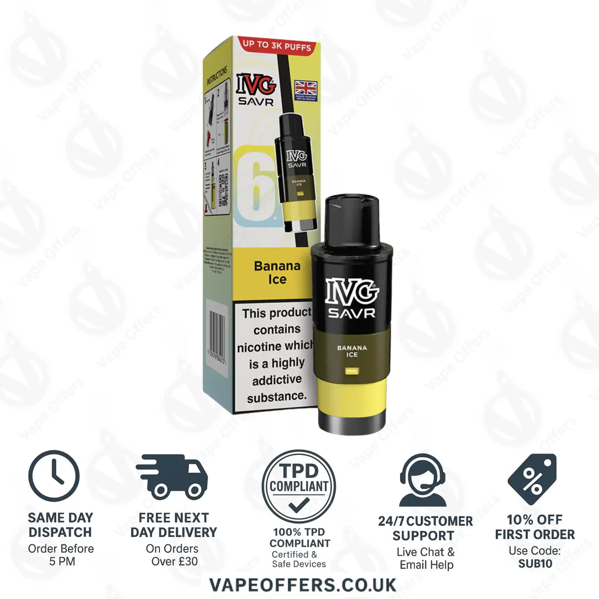 IVG Savr 3000 Prefilled Pods Banana Ice 