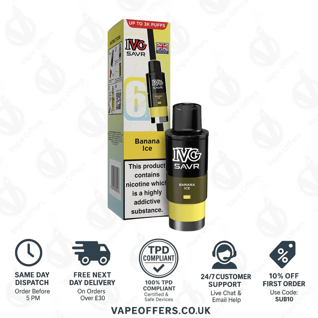 IVG Savr 3000 Prefilled Pods Banana Ice 