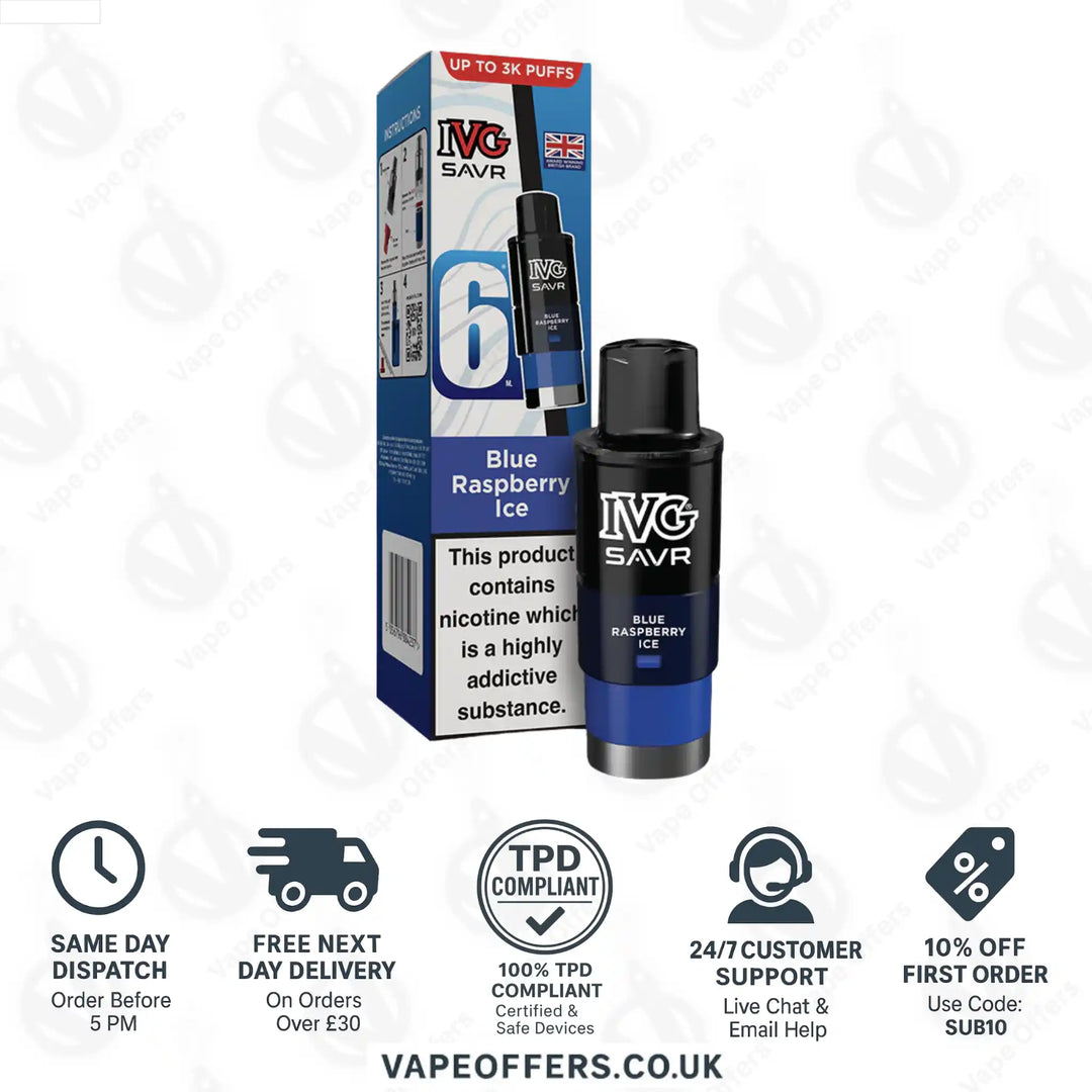 IVG Savr 3000 Prefilled Pods Blue Raspberry Ice 
