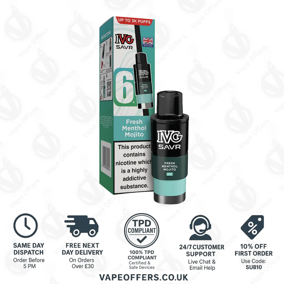 IVG Savr 3000 Prefilled Pods Fresh Menthol Mojito 