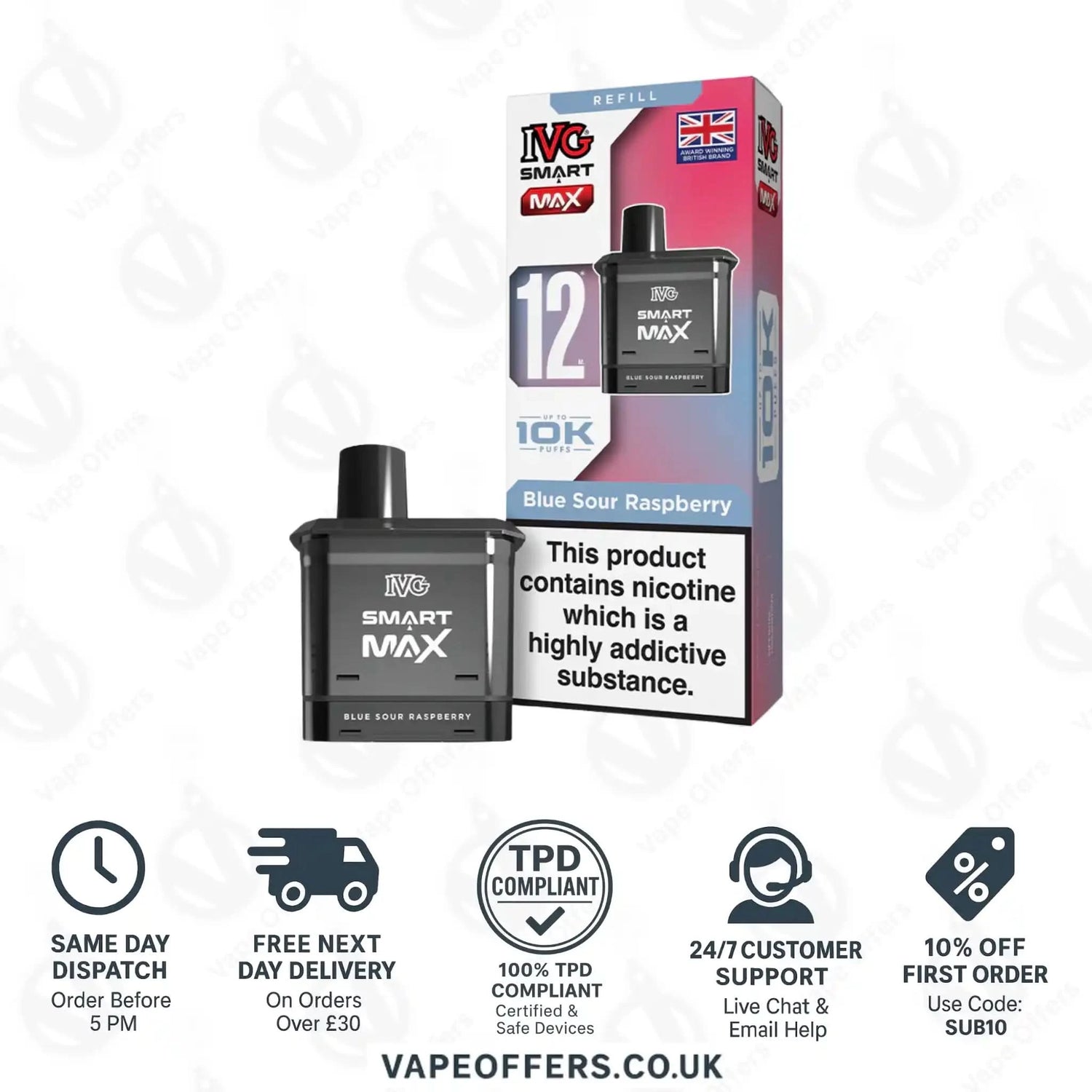 IVG Smart Max Prefilled Pods Blue Sour Raspberry 