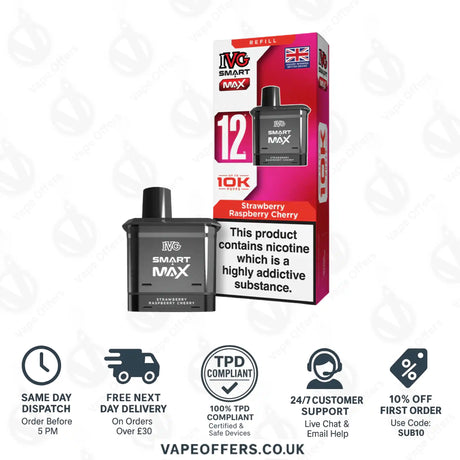 IVG Smart Max Prefilled Pods Strawberry Raspberry Cherry