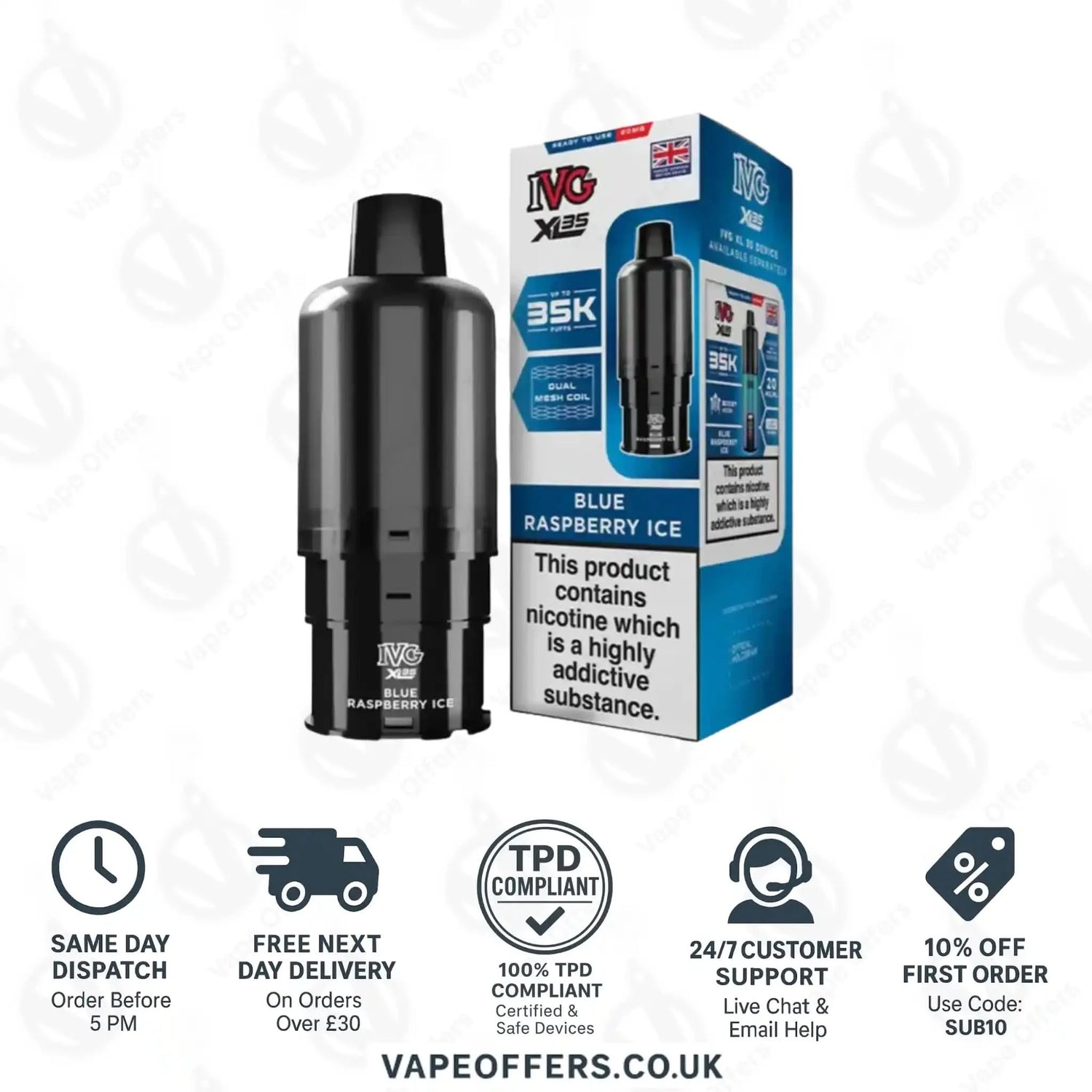 IVG XL 35K Prefilled Pod Blue Raspberry Ice 