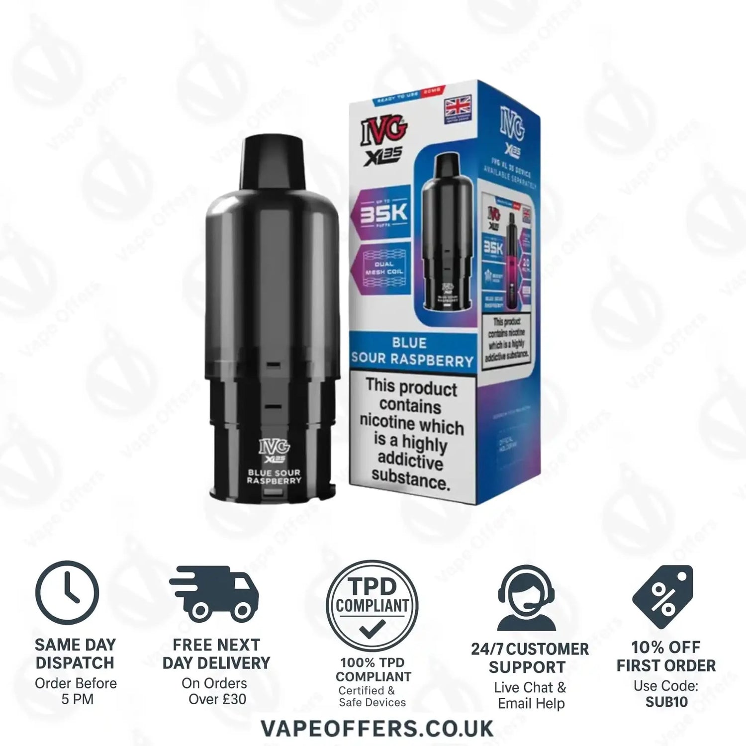 IVG XL 35K Prefilled Pod Blue Sour Raspberry 
