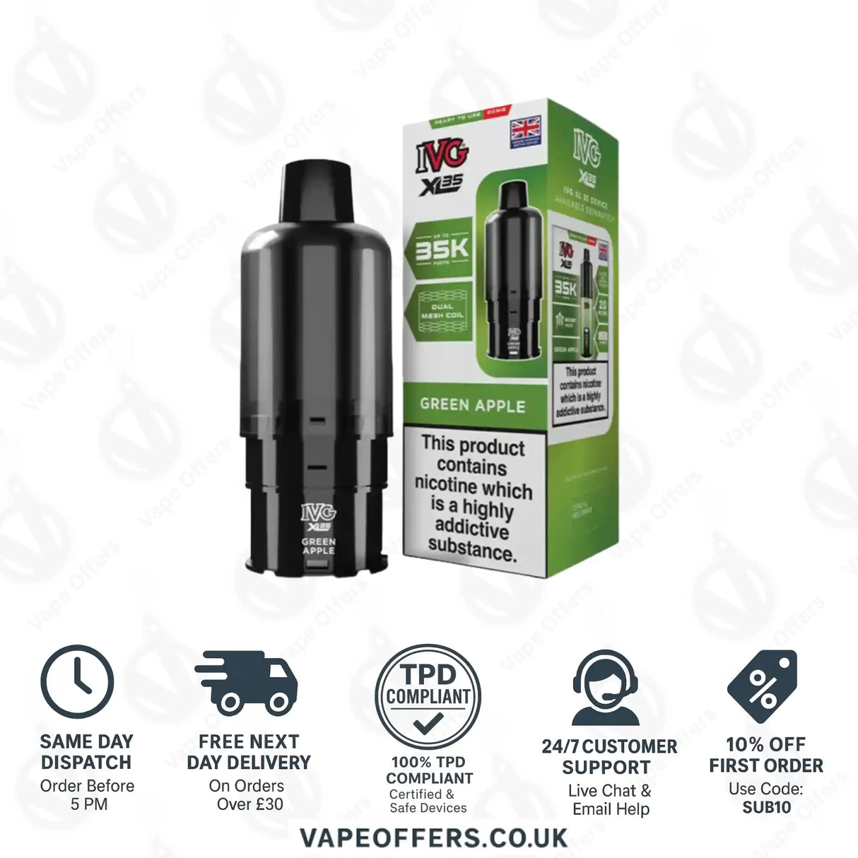 IVG XL 35K Prefilled Pod Green Apple