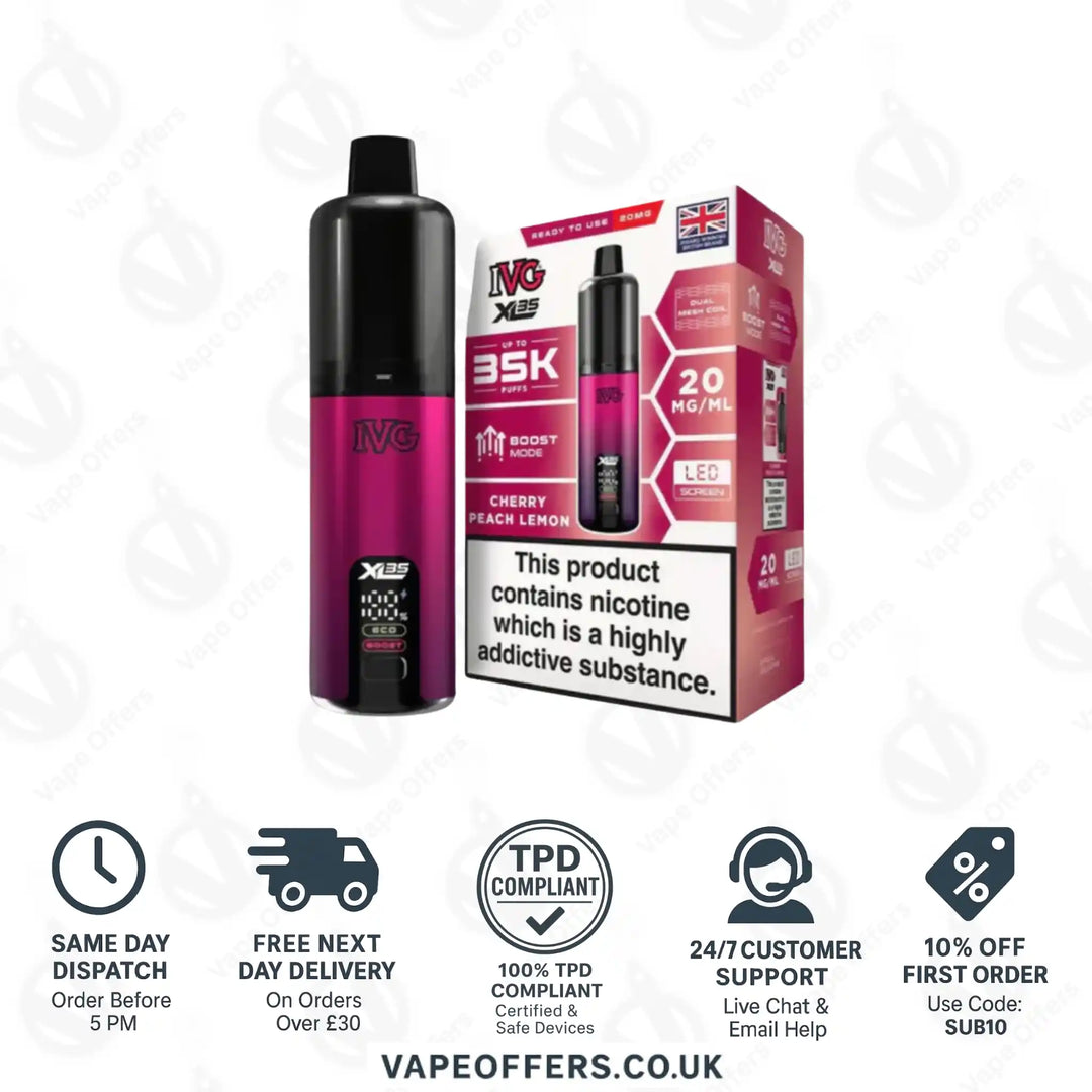 IVG XL 35K Prefilled Pod Kit Cherry Peach Lemon