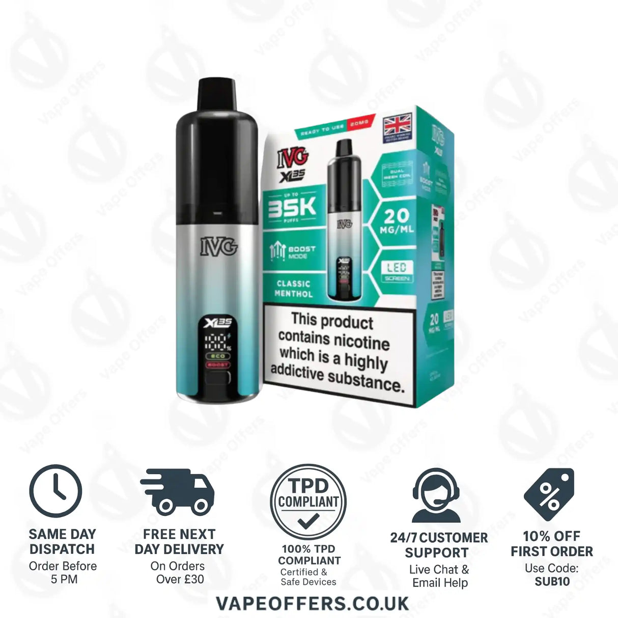 IVG XL 35K Prefilled Pod Kit Classic Menthol