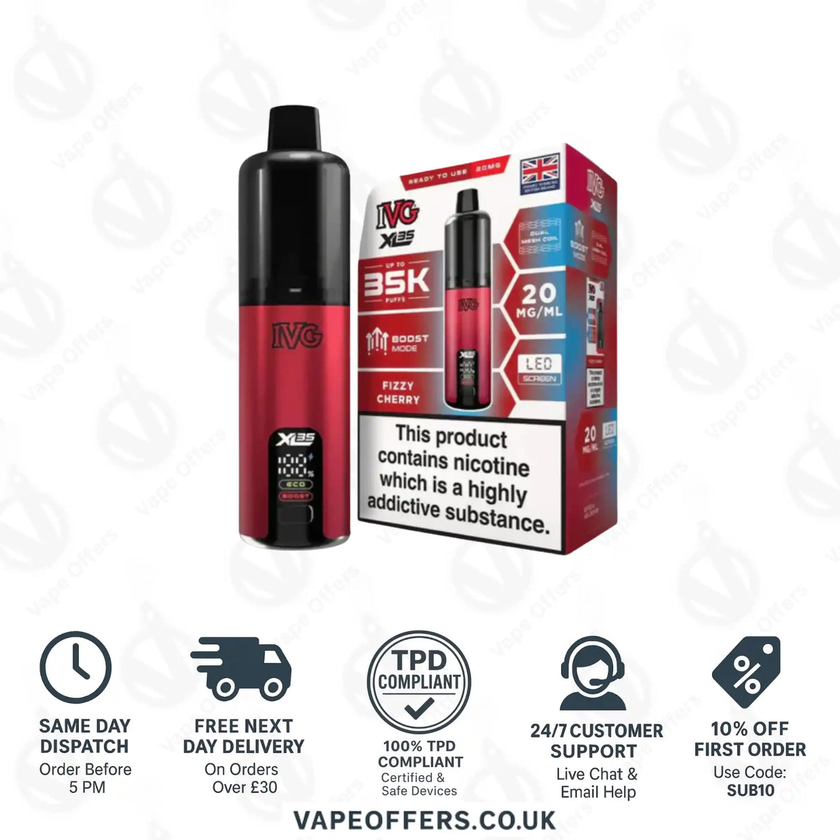 IVG XL 35K Prefilled Pod Kit Fizzy Cherry