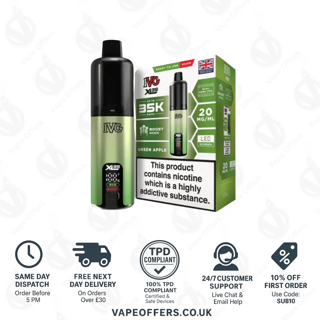 IVG XL 35K Prefilled Pod Kit Green Apple
